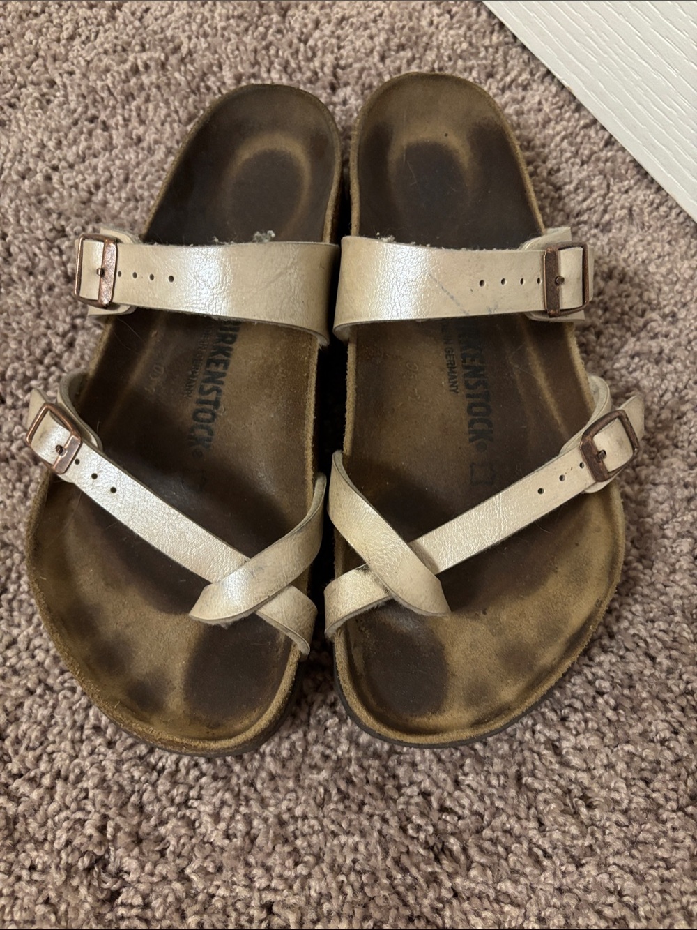 Birkenstock Light Metallic Gold Double-Strap Sandals